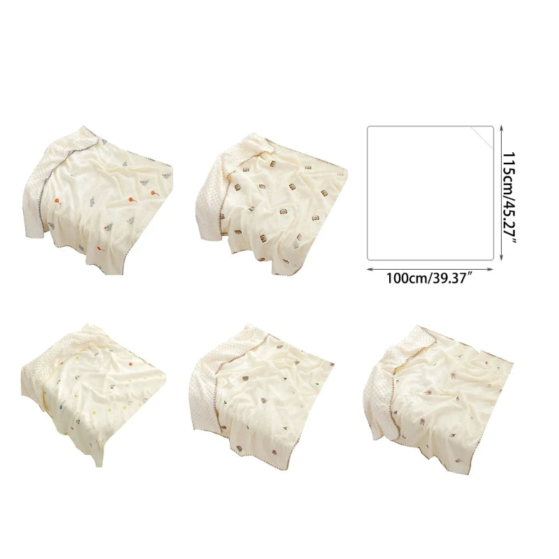 Baby Blanket for Girls Boys Infant Swaddles Cloth Small Quilts with Dotted Backing, Receiving Blanket Bed Crib Accessory