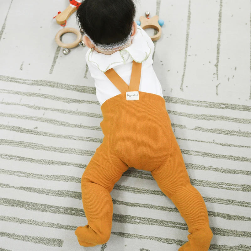 Infant Kids Suspender Pantyhose Spring Autumn Baby Girls Boys Tights Baby Girl Clothes High Waist Bandage Cross Straped Leggings