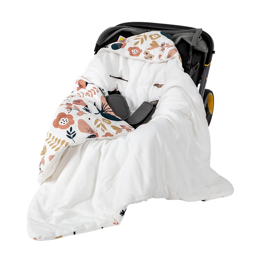 Baby Wrap Blanket For The Newborn With Windproof Hooded In A Infant Car Seat Autumn Warm Envelope For Discharge 0-12 Months