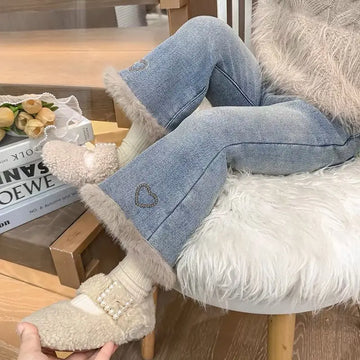 Flared Fleece-Lined Jeans