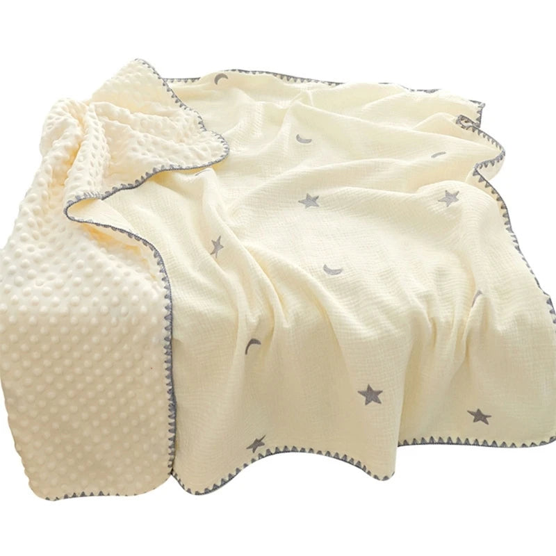 Baby Blanket for Girls Boys Infant Swaddles Cloth Small Quilts with Dotted Backing, Receiving Blanket Bed Crib Accessory
