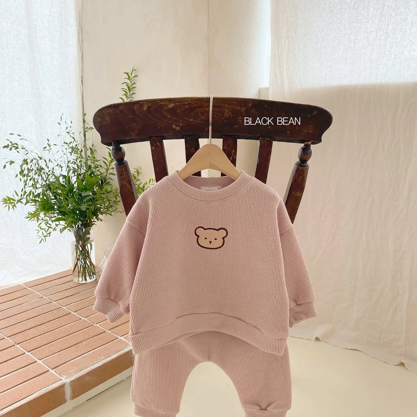 0-3Yrs Kids Little Bear Clothes Girls Long Sleeve T-shirts Tops Pants 2Pcs Spring Autumn Baby Boys Loose Clothing Suits