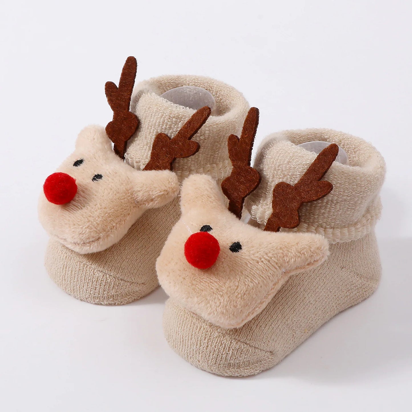 Kids Children's Socks for Girls Boys Non-slip Knitted Cotton Toddler Cute Elk Baby Christmas Socks for Newborns Infant Socks