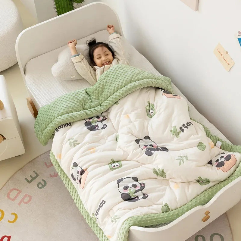 Winter Warm Baby Quilt Comforter Quilted Blanket Summer Soft Nap Cover Bed Thick Blanket Newborn Infant Swaddle Wrap Bedding