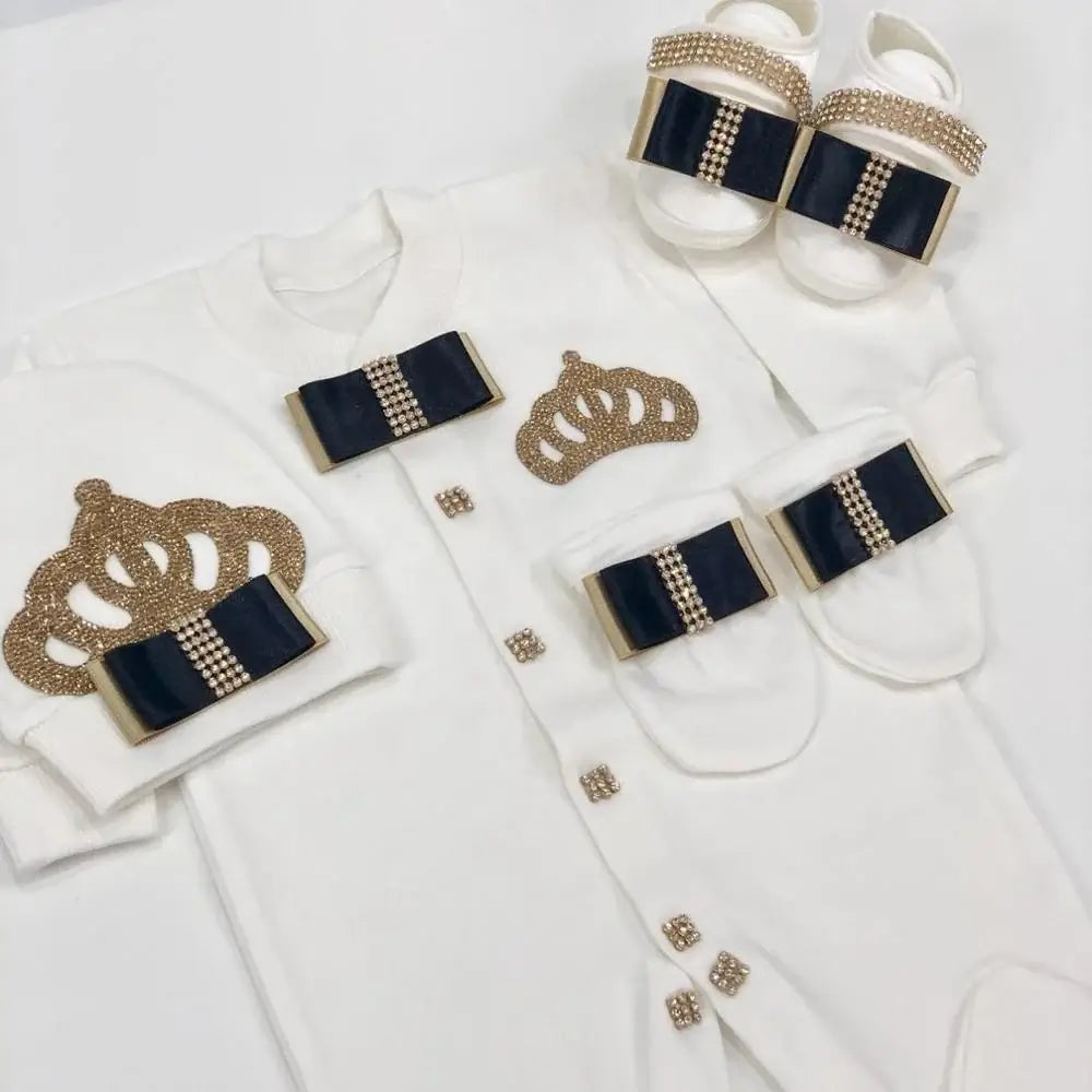 4pcs Butterfly Jewelry Baby Romper Set