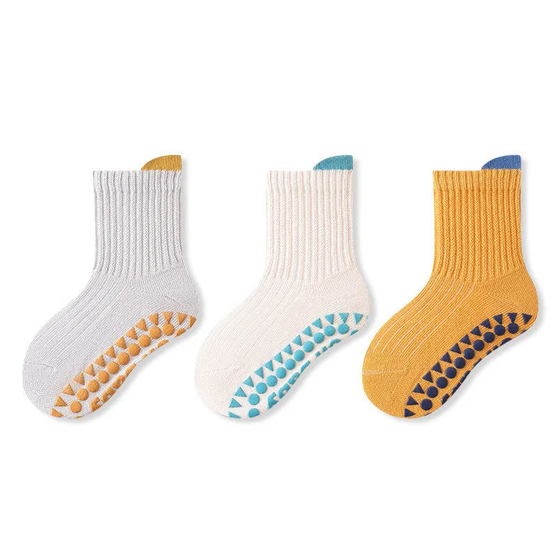 3 Pairs Baby Anti-Slip Socks 0-6Y