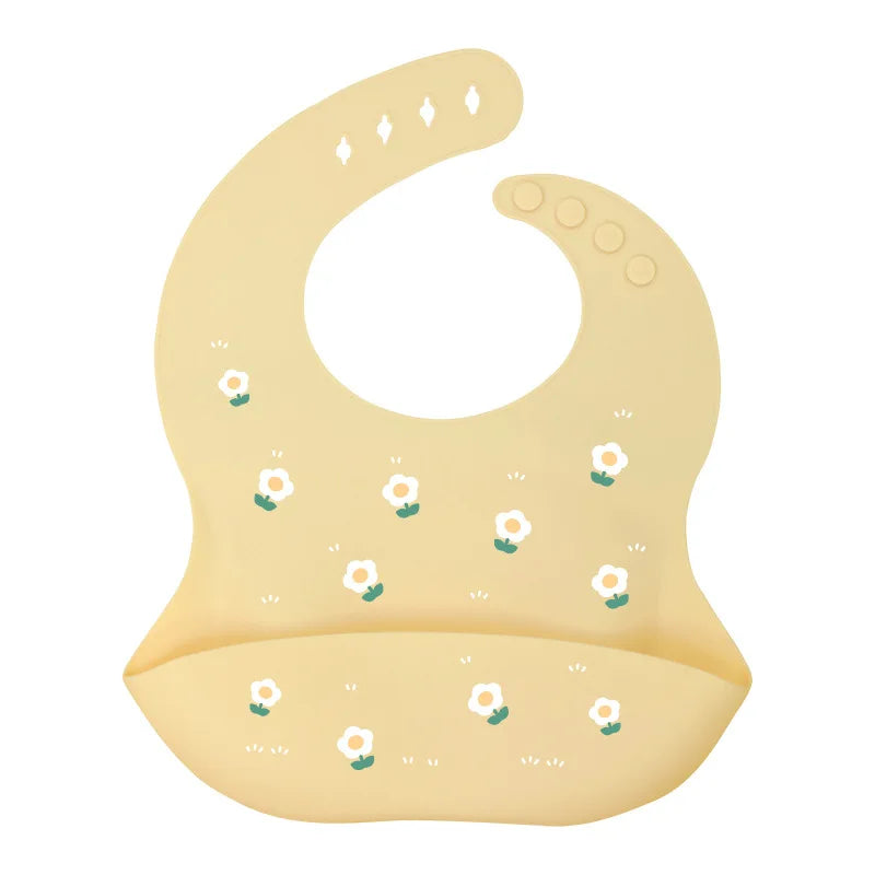 Baby Silicone Bib Waterproof Infant Bibs Fashionable Newborn Feeding Cloth Toddle Bibs Adjustable Saliva Towel For Boys Girls