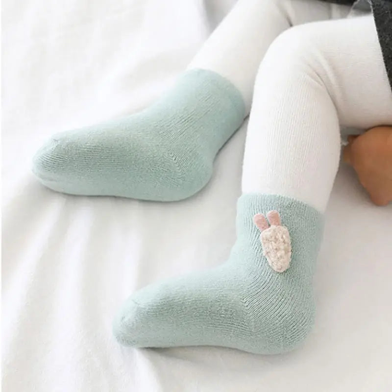 3Pairs/Lot Warm Winter Baby Socks Cute Soft Newborn Baby Girl Boy Thicken Terry Socks Cartoon Rabbit Bear Floor Sock