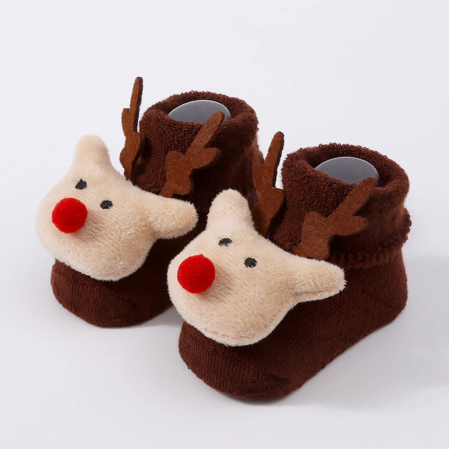 Kids Children's Socks for Girls Boys Non-slip Knitted Cotton Toddler Cute Elk Baby Christmas Socks for Newborns Infant Socks