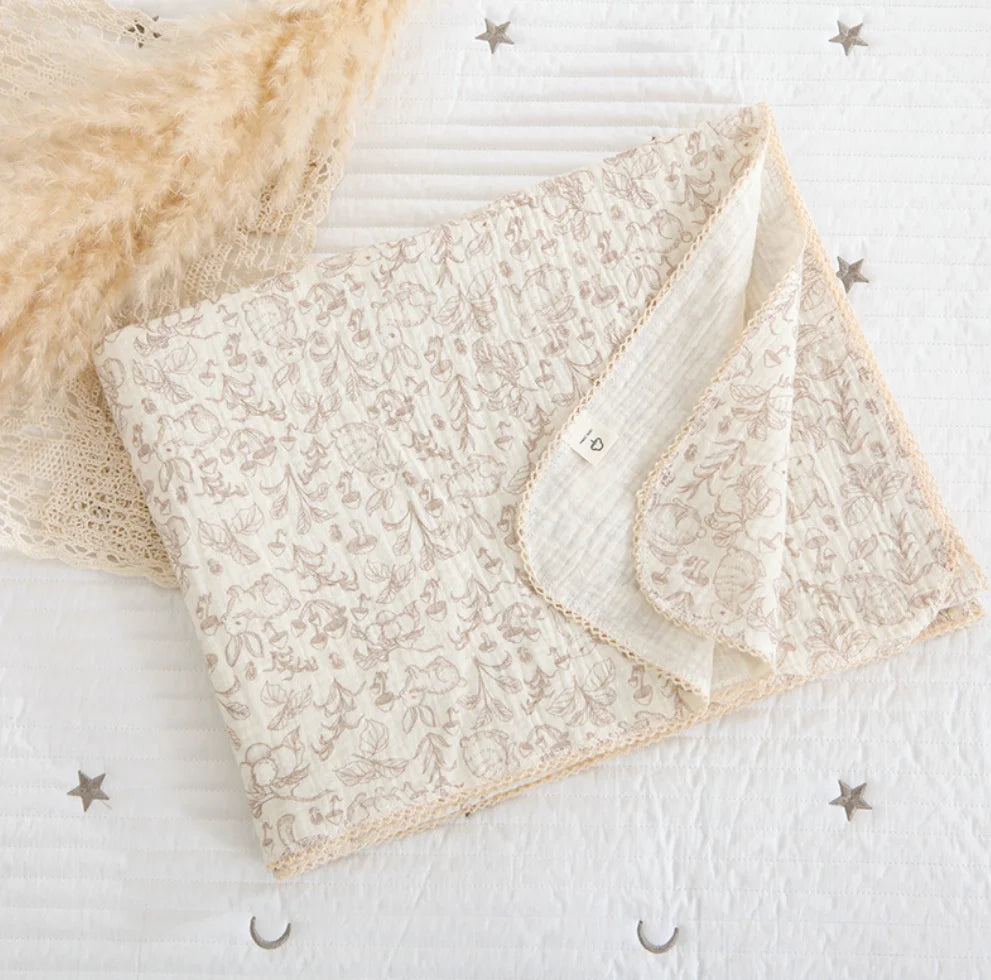 Newborn Baby Blanket Summer 2 Layers Muslin Swaddle Wrap Blankets Cotton Soft Baby Wrap Receiving Blanket For Crib Bath Towels