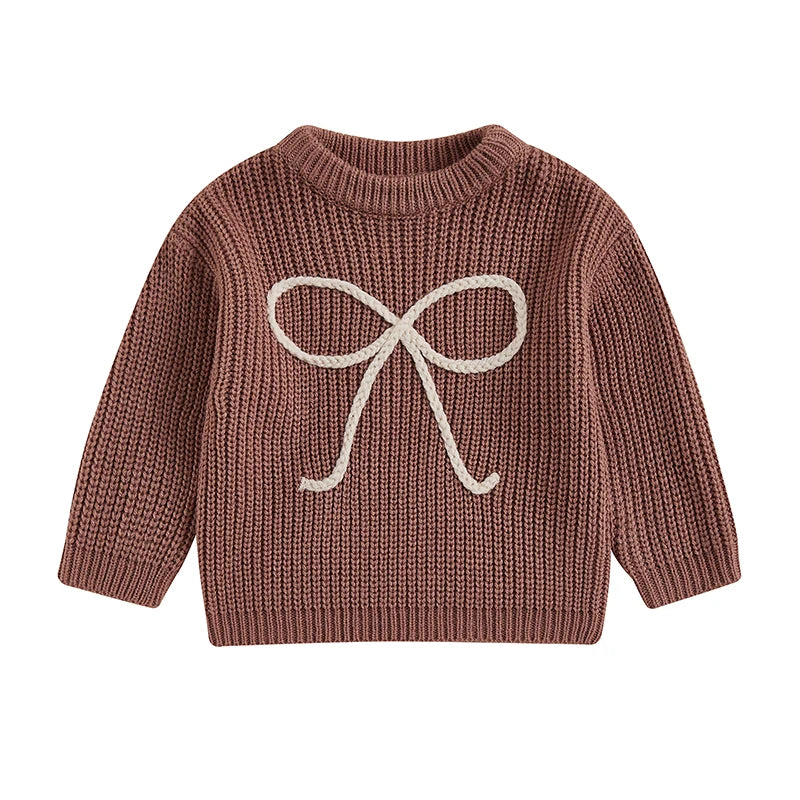 Bowknot Embroidery Pullover