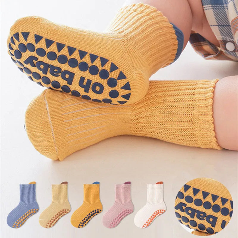 3 Pairs Baby Anti-Slip Socks 0-6Y