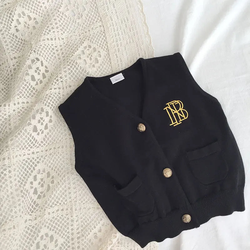 Spring New Baby Girls College Style Suit Fashion Children's Clothes Knitted Vests Skirts Underwear Shirt Kids Clothes Girls