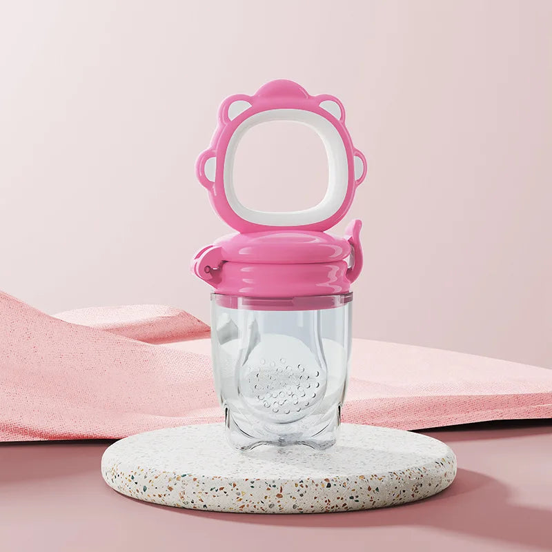 New Mould Fruit & Vegetable Feeder with Silicone Mesh Cartoon Lion Food Feeder Juice Feeding Teething Utensils Baby Items