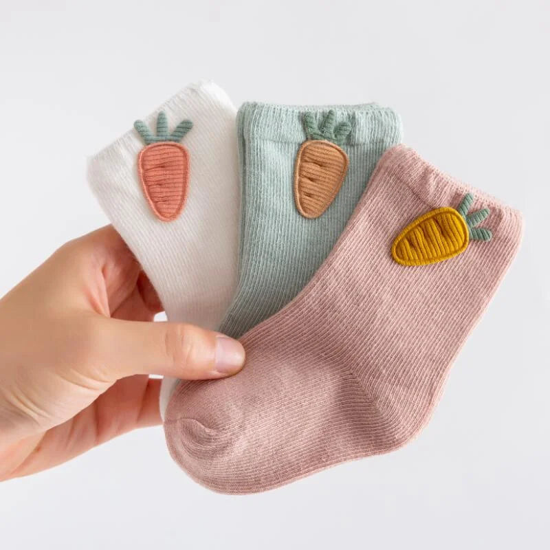 3 Pairs Baby Socks Newborn Baby Boy Girls 0-3 Years Kids Soft Cotton Cartoon Animal Children's Socks for Girls