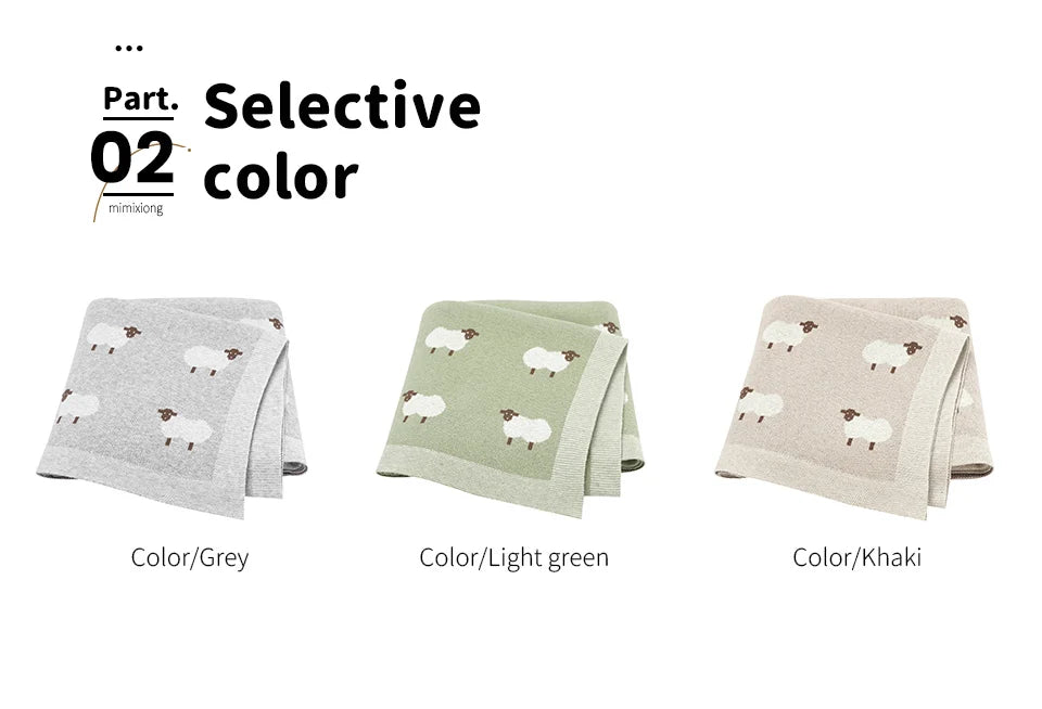 Knitted Cotton Baby Swaddle Blanket 90x70cm