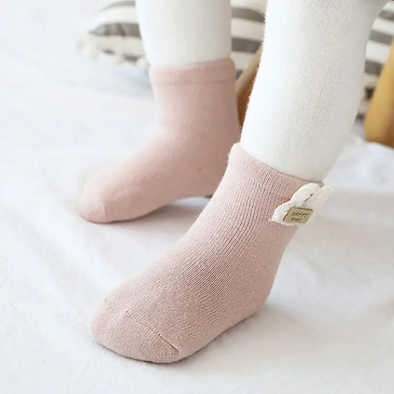 3Pairs/Lot Warm Winter Baby Socks Cute Soft Newborn Baby Girl Boy Thicken Terry Socks Cartoon Rabbit Bear Floor Sock