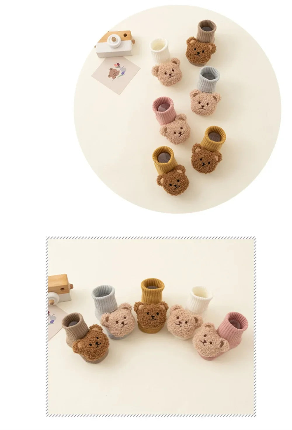 Cute Cartoon Bear Baby Socks 0-1Y