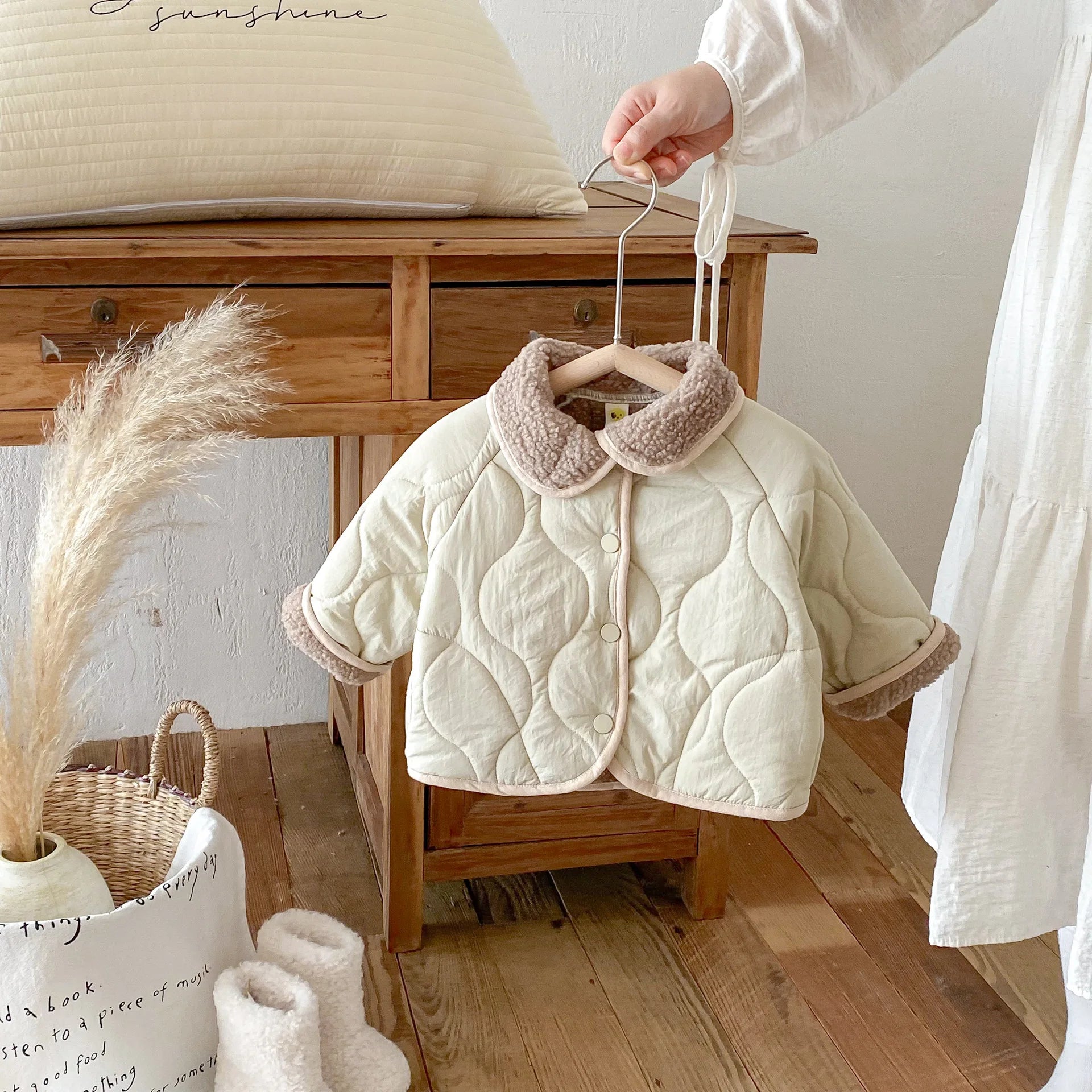 Korean Retro Velvet Kids Coat