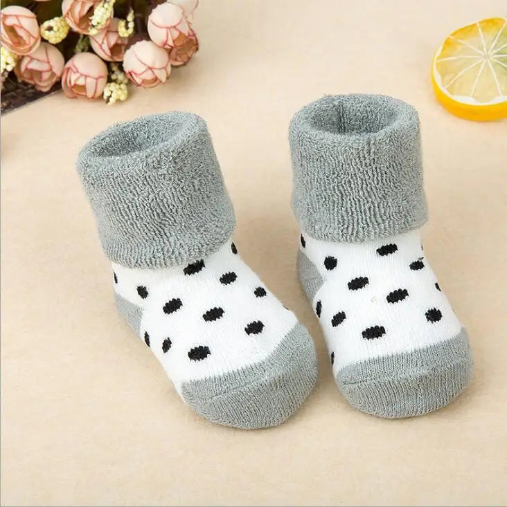 21 Color Baby Socks Boy Girl Winter Cute Bear Puppy Newborn Kids Children Infant Toddler Terry Warm Slipper Striped  Star Dot