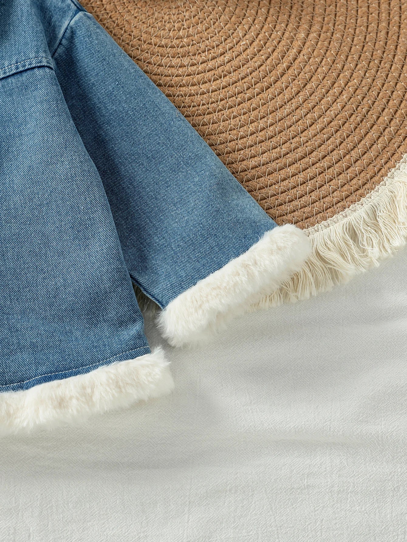Fleece Denim Baby Girls Jacket