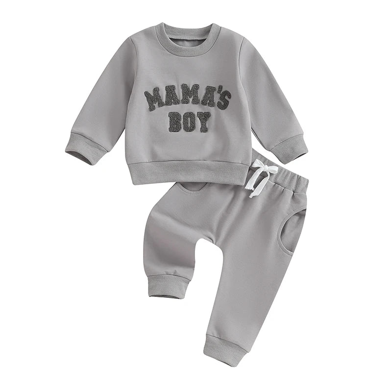 2023-09-20 Lioraitiin 0-3Y Newborn Toddler Baby Boy Fall Winter Outfits Letter Crewneck Sweatshirt Casual Pants Set 2Pcs Clothes