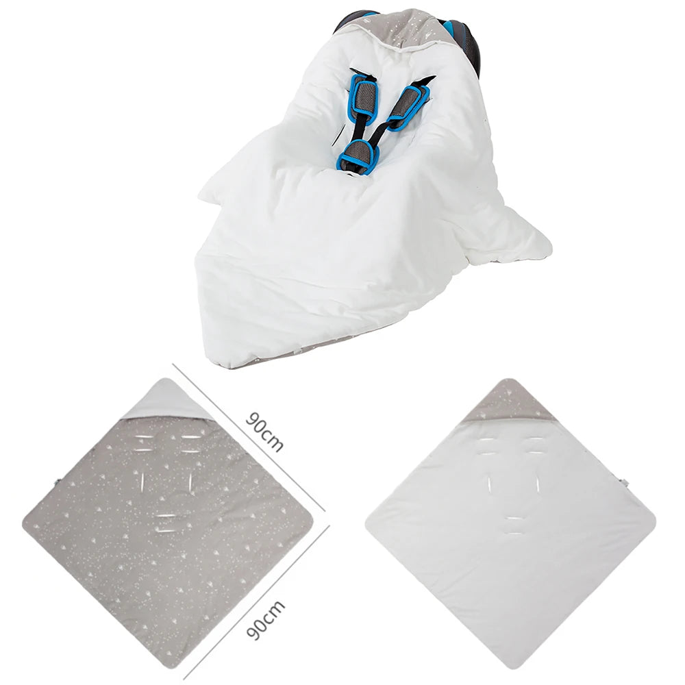 Baby Wrap Blanket For The Newborn With Windproof Hooded In A Infant Car Seat Autumn Warm Envelope For Discharge 0-12 Months