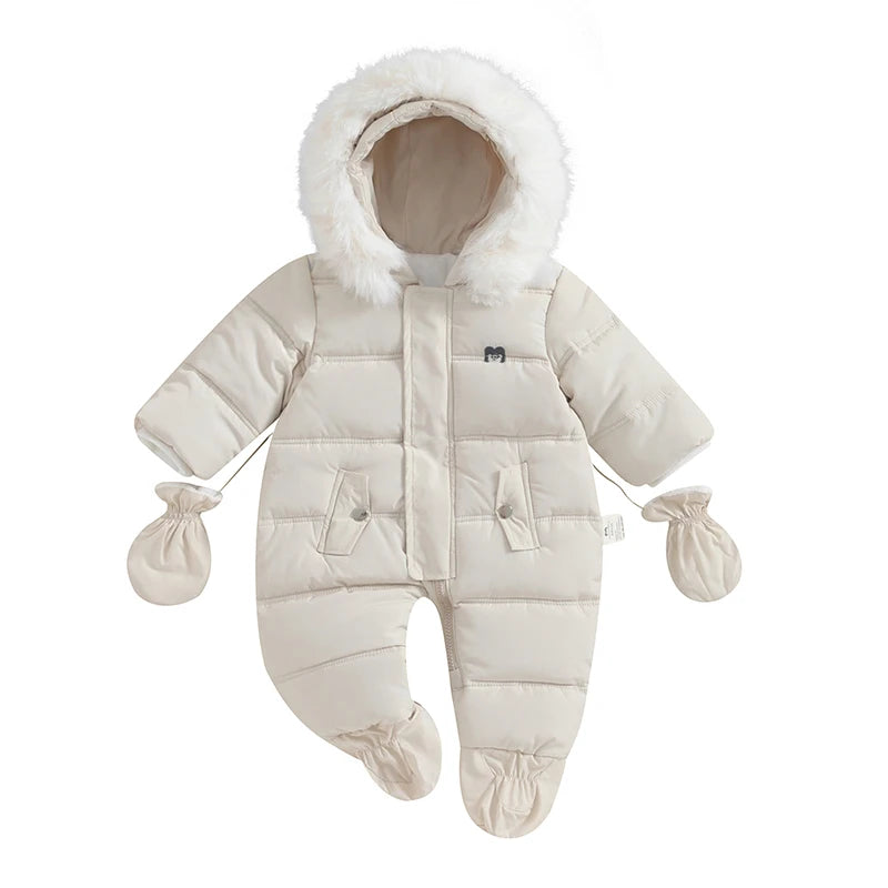 Citgeett Winter Infant Baby Boys Girls Coat Romper Warm Outwear Hooded Puffer Jacket Footie Jumpsuit Fall Clothes