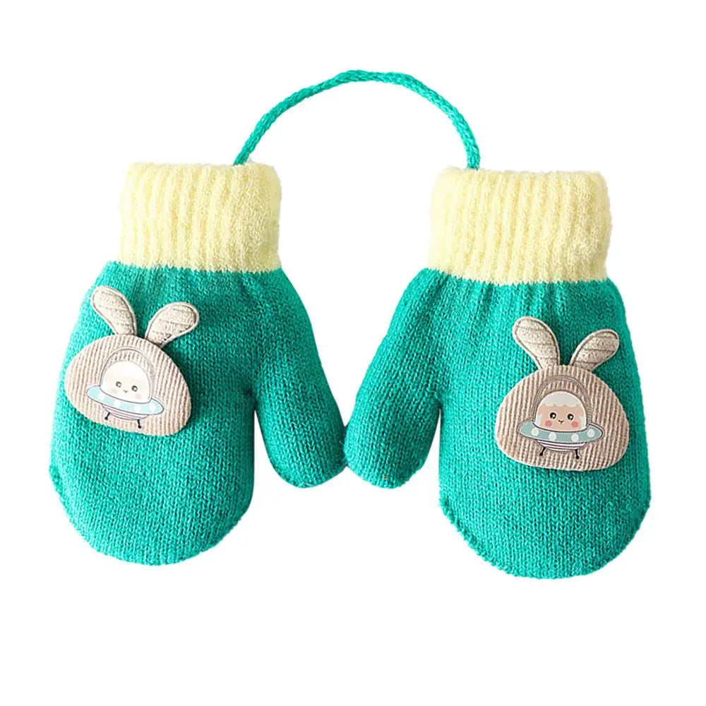 Full Finger Gloves Cute Toddler Children Baby Infant Thickened Knitted Gloves Cartoon Gloves Baby Mittens Warm Mittens