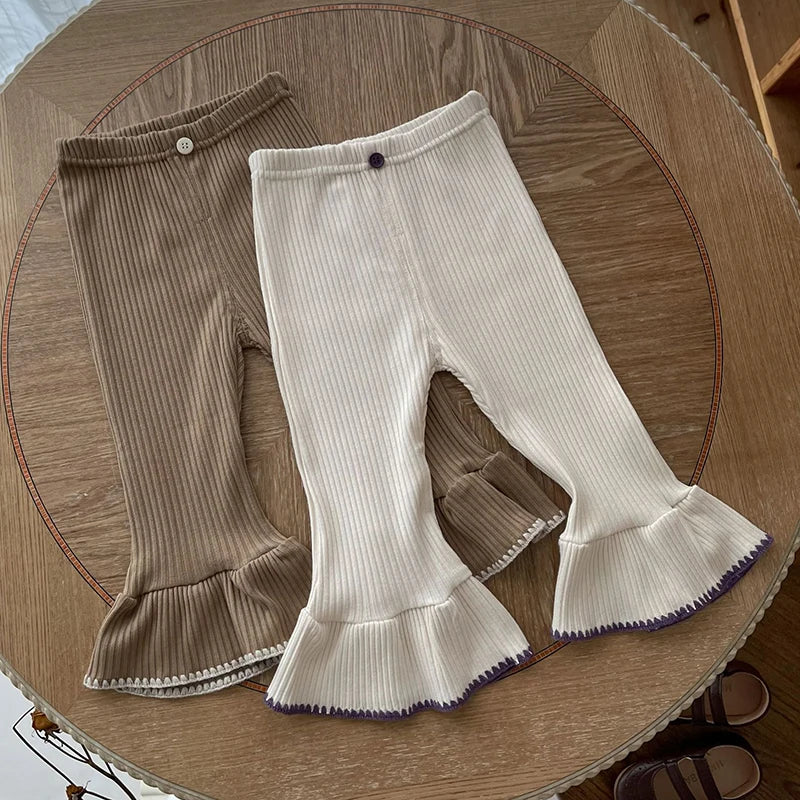 Kids Boys Girls Pajamas Set Children Sleepwear Pajamas Flared Pants Sets Long Sleeve Cotton Baby Clothes Spring Autumn Clothing