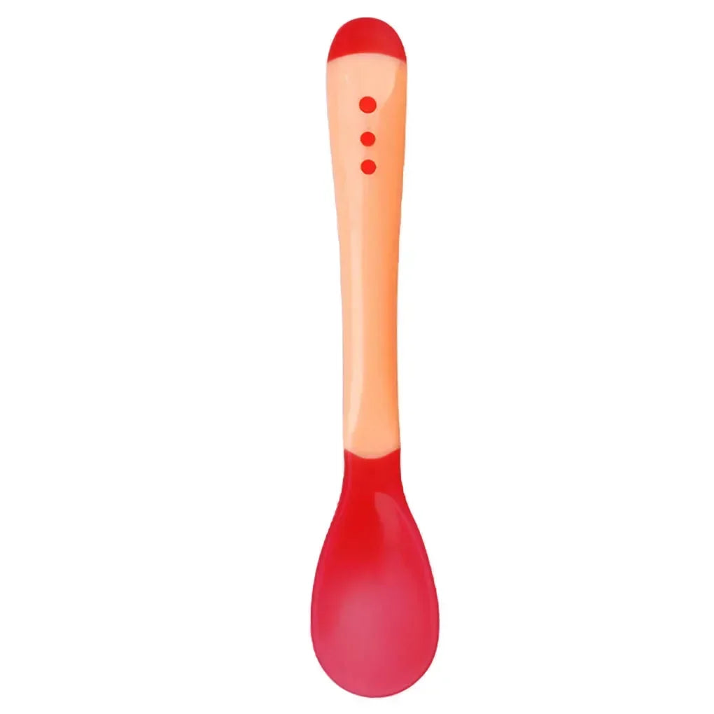 Baby Temperature Change Fork Spoon Small Toddlers Utensils Plastic Baby Spoons Infant Feeding Tool Heat Sensitive Kids Tableware