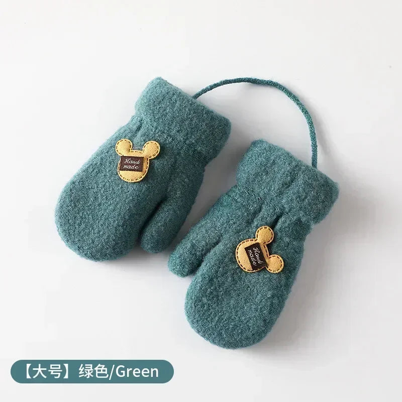 1-6 Years Old Baby Mittens Newborn Children Kids Winter Gloves Mohair Plush Thick Boys Girls Gloves