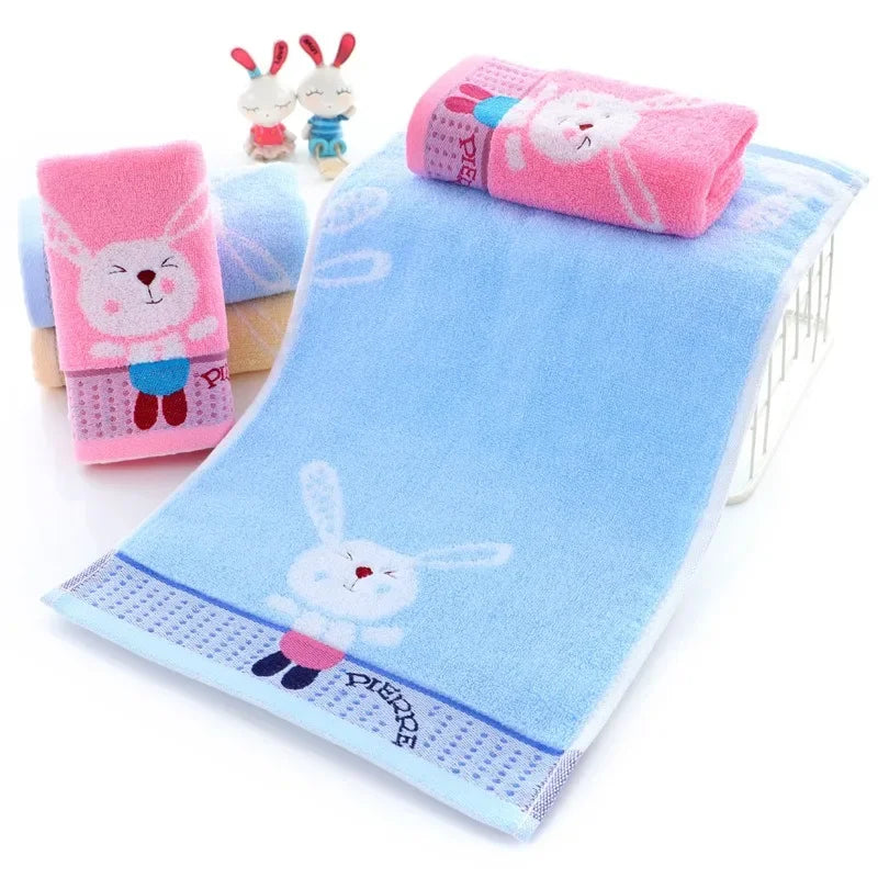 Pure Cotton Children's Towel Cartoon Jacquard Embroidery Baby Face Towel Soft Water Absorbent Face Towel for Kids 50x25cm