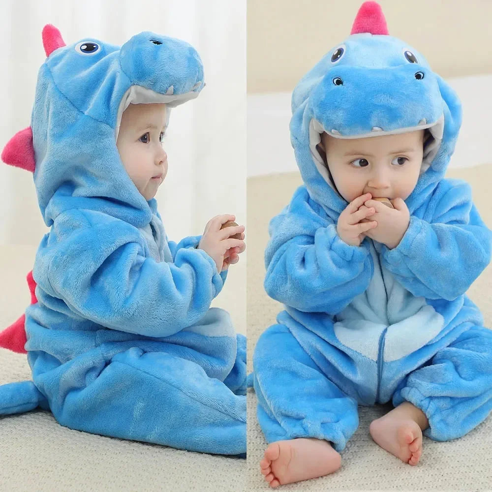 Newborn Kids Monkey Kigurumi Pajamas Winter Thick Baby Blanket Slppers Toddler Infant Clothes Hooded Animal Pyjamas Sleepwear
