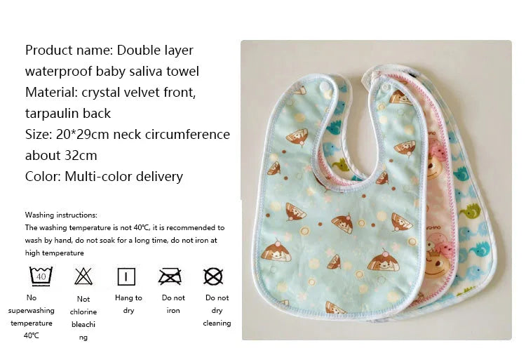 Cartoon Waterproof Baby Bib 1-3Y