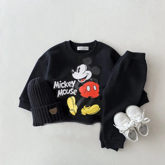 Disney Baby Sweatshirts Kids Toddler Girl Clothes Boy Sports Casual Clothing set Hoodies Infant Tops Mickey Long Sleeve T-shirt
