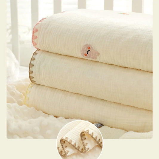 Baby Blanket for Girls Boys Infant Swaddles Cloth Small Quilts with Dotted Backing, Receiving Blanket Bed Crib Accessory