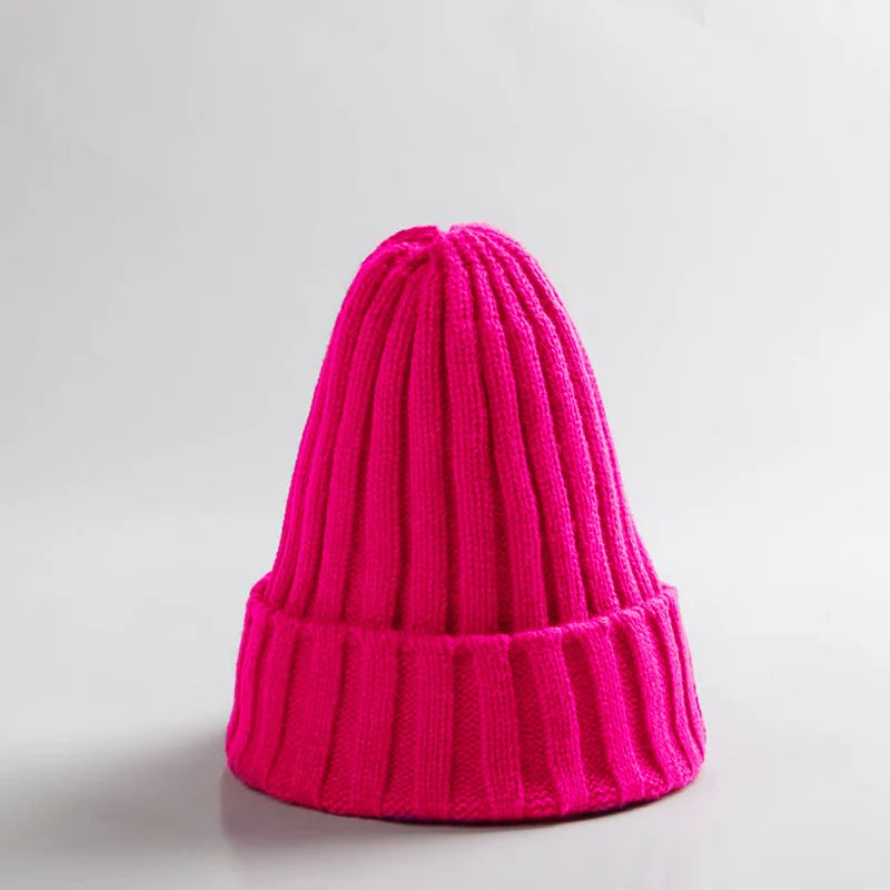Autumn Winter Baby Hat Warm Knitted Toddler Girls Boys Beanie Solid Color Kids Outdoor Ear Protection Cap