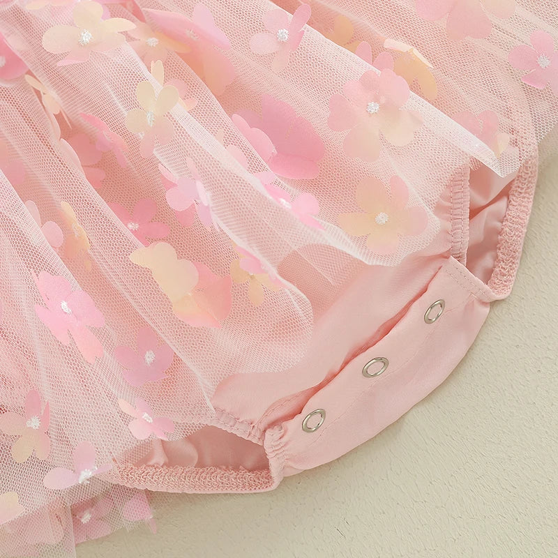 Baby Girl Lace Flower Romper Set