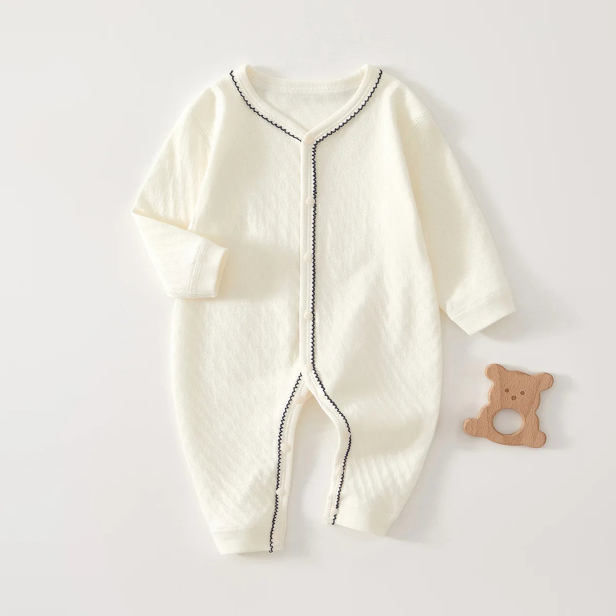 AYNIGIELL Newborn Baby Jumpsuit Spring and Autumn Pure Cotton Boneless Hoodie 0-18 Months Newborn Baby Suit Baby Girl Onesie