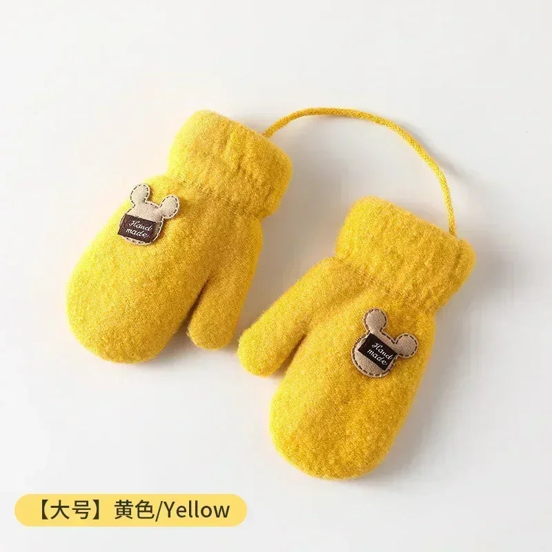 1-6 Years Old Baby Mittens Newborn Children Kids Winter Gloves Mohair Plush Thick Boys Girls Gloves