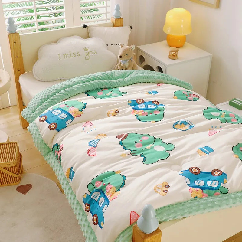 Winter Warm Baby Quilt Comforter Quilted Blanket Summer Soft Nap Cover Bed Thick Blanket Newborn Infant Swaddle Wrap Bedding