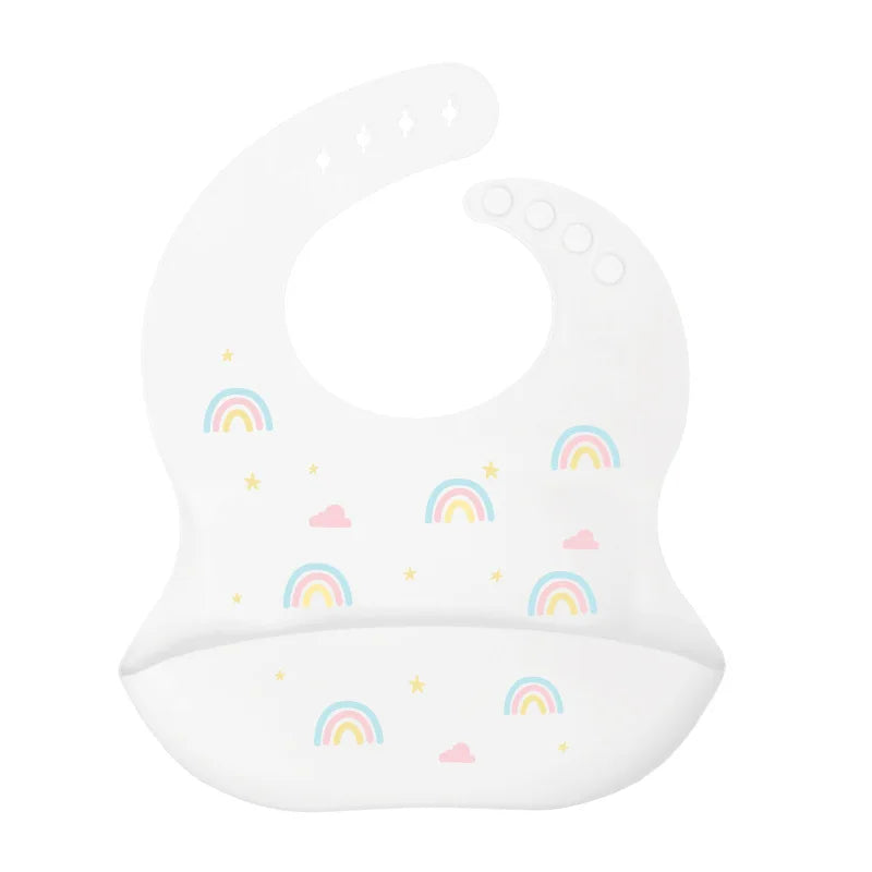Baby Silicone Bib Waterproof Infant Bibs Fashionable Newborn Feeding Cloth Toddle Bibs Adjustable Saliva Towel For Boys Girls