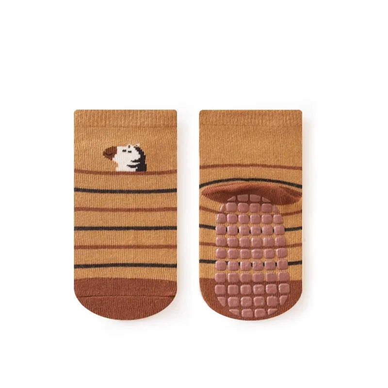 Spring Autumn Sock Baby Boys Girls Anti-Slip Floor Socks Infant Kids Trampoline Shoes Children School Sports Mid Calf Long Socks