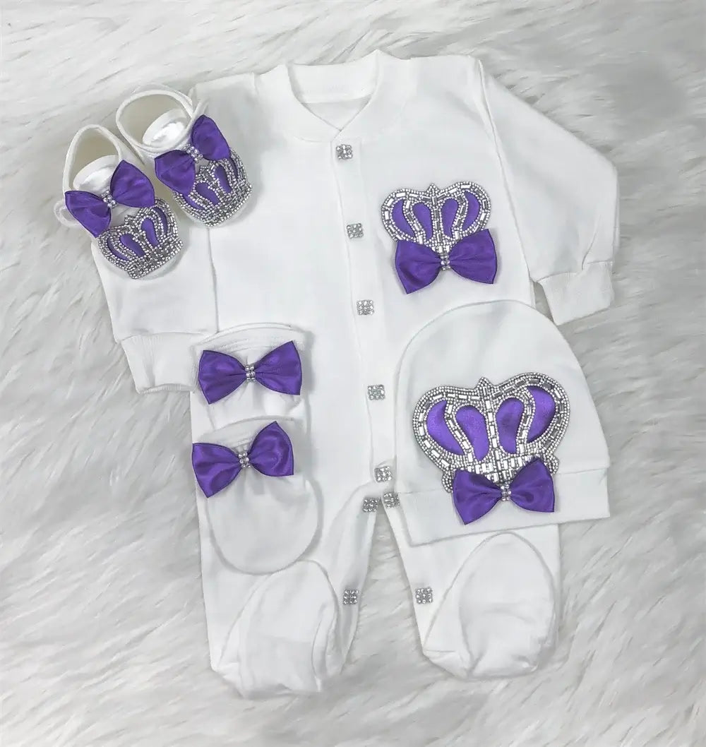 4pcs Butterfly Jewelry Baby Romper Set