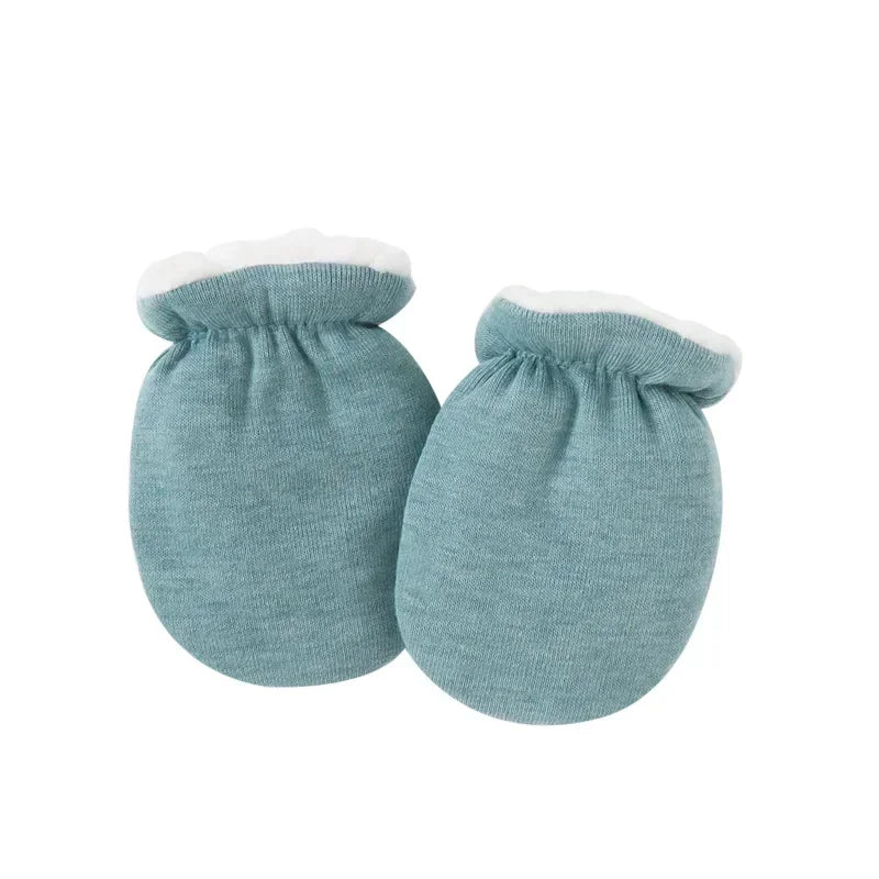Warm Wool Furry Newborn Mittens Simplicity Solid Color Toddler Glove Autumn Winter Warm Thicken Anti-scratch Face Baby Glove