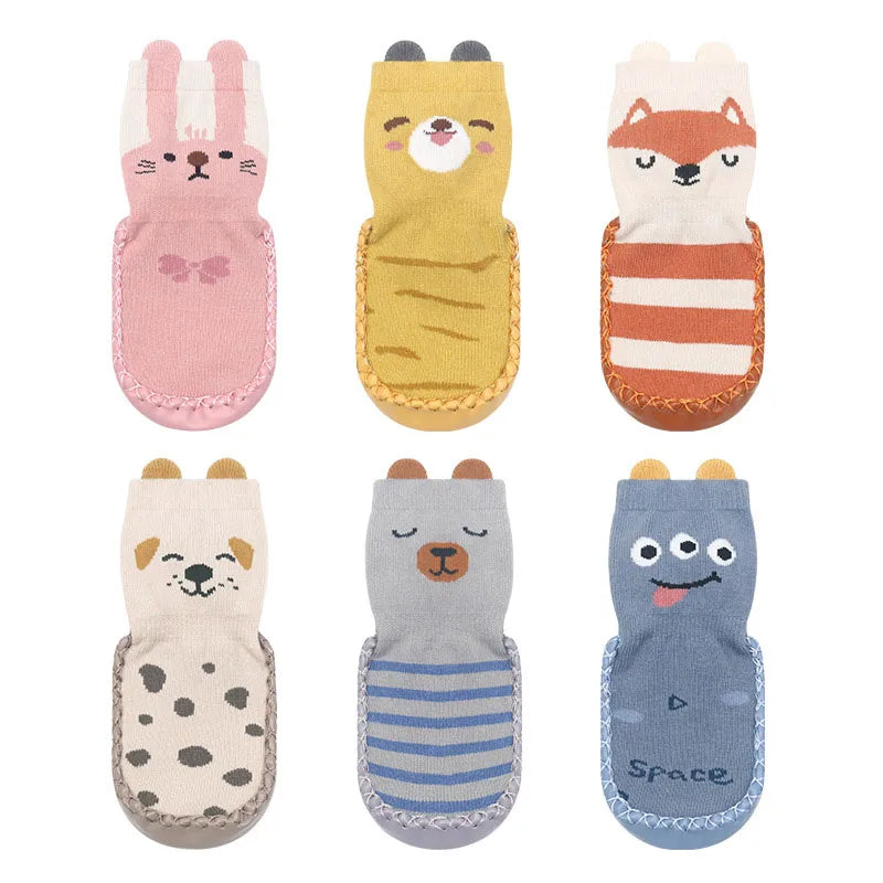 MILANCEL New Spring Baby Prewalker Cute Cartoon Animals Children's Floor Socks Thin Style Girls Toddler Non Slip Socks