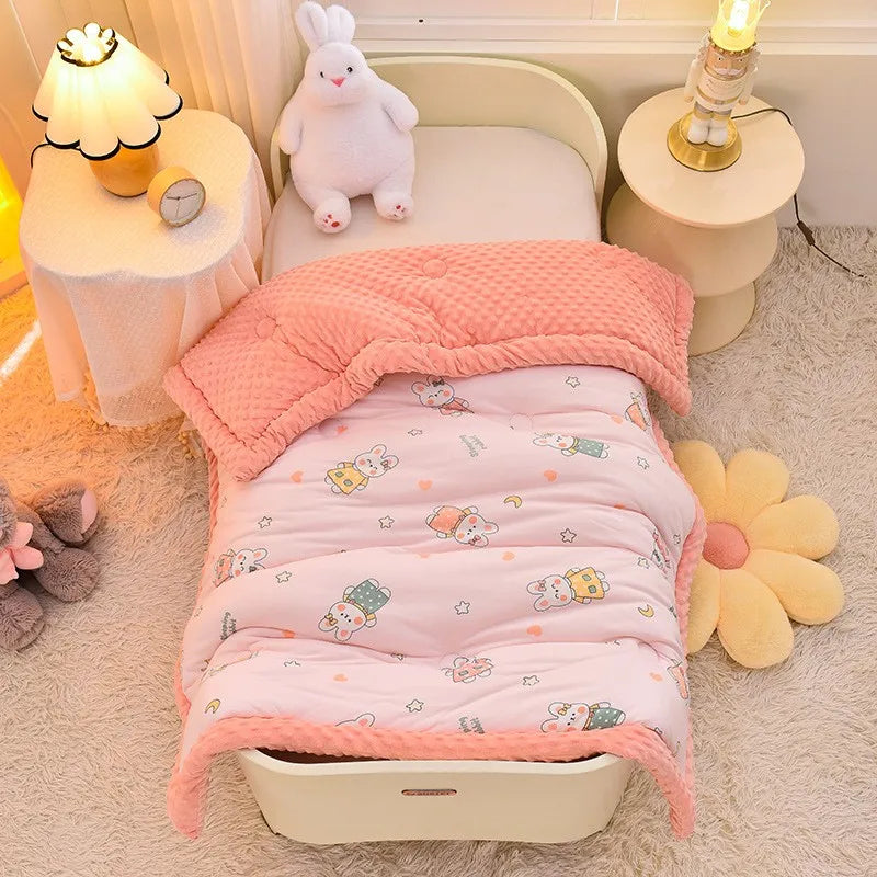Winter Warm Baby Quilt Comforter Quilted Blanket Summer Soft Nap Cover Bed Thick Blanket Newborn Infant Swaddle Wrap Bedding