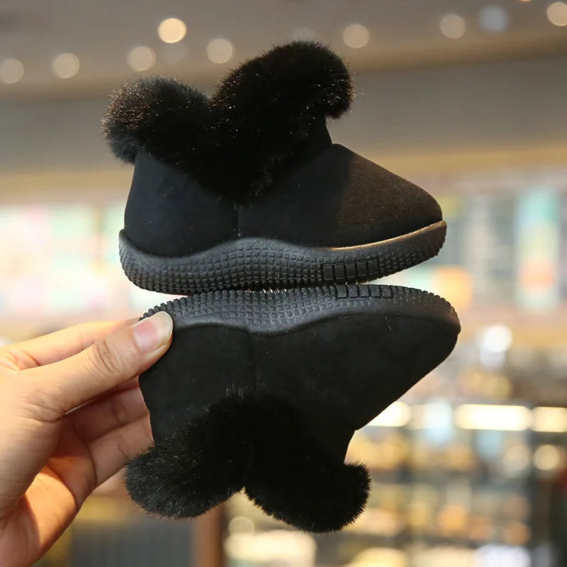 Plush Warm Kids Snow Boots Baby Girl Shoes Cotton Shoes Walkers Non-slip Infant Boot Non-slip Winter Baby Snow Boots Toddle