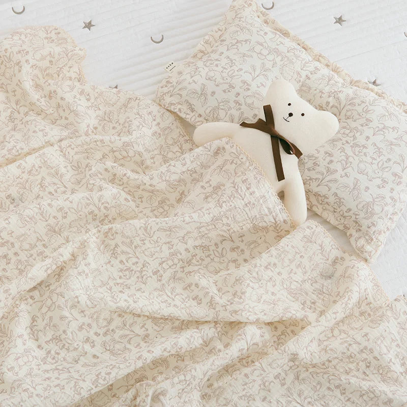 Newborn Baby Blanket Summer 2 Layers Muslin Swaddle Wrap Blankets Cotton Soft Baby Wrap Receiving Blanket For Crib Bath Towels